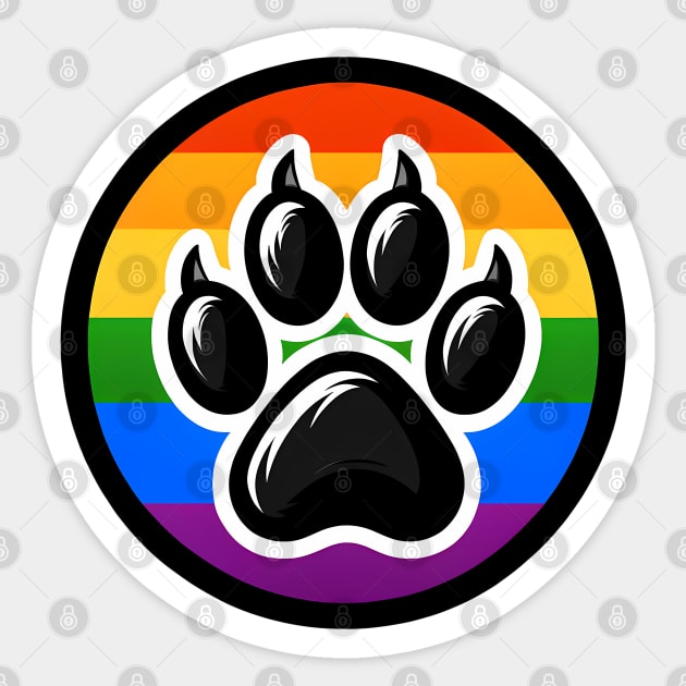 LGBTQ Furry Pride Pawprint Logo Sticker by Blue Bull Bazaar